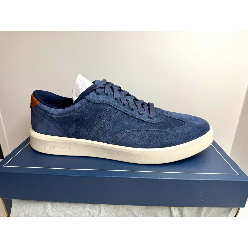 Cole Haan Grand Crosscourt Hingham Blue Suede Lace-Up Sneakers US 10 D